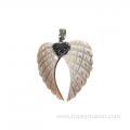 Craft angel wing shell pendants rhinestone jewelry making